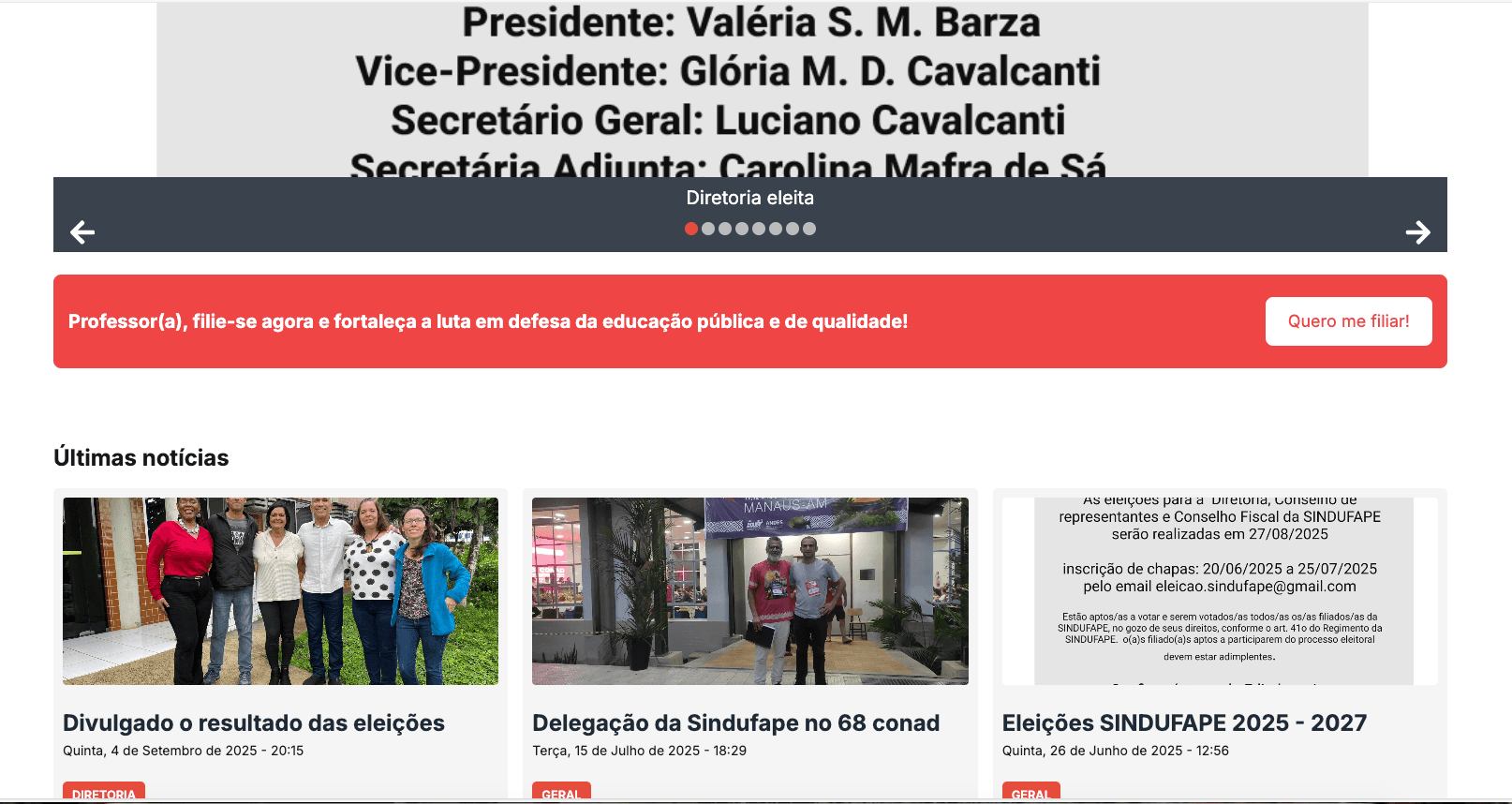 Sindufape - Site Sindicato dos Docentes da Ufape