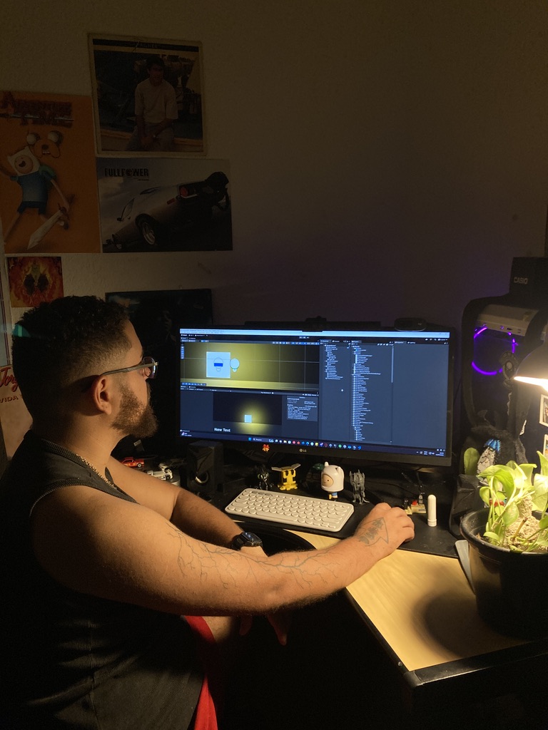 Atalias trabalhando no computador